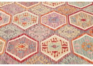 Tappeto Kilim Geometrico Grigio Multicolore 179x243 Cm