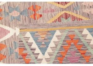 Tappeto Kilim Geometrico Grigio Tortora Multicolore 155x198 Cm