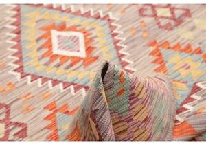 Tappeto Kilim Geometrico Grigio Multicolore 150x198 Cm