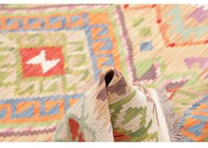 Tappeto Kilim Geometrico Beige Arancione 148x192 Cm