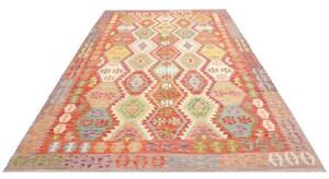 Tappeto Kilim Geometrico Arancione Multicolore 212x306 Cm