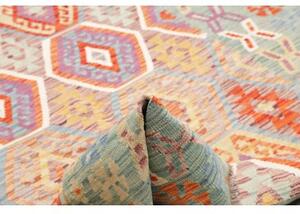 Tappeto Kilim Stilizzato Verde Salvia Arancione 180x250 Cm