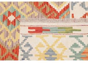 Tappeto Kilim Geometrico Avorio Blu 151x216 Cm