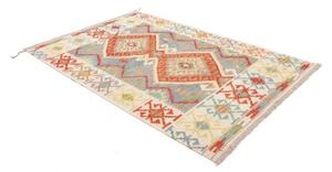 Tappeto Kilim Geometrico Avorio Blu 151x216 Cm