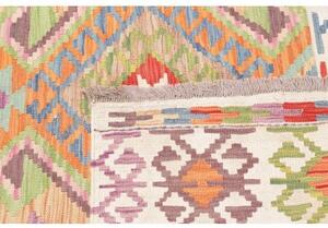 Tappeto Kilim Geometrico Beige Arancione 148x192 Cm