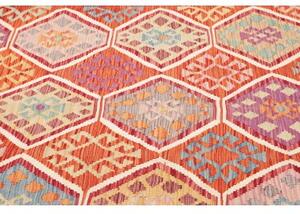 Tappeto Kilim Geometrico Rosso Multicolore 170x256 Cm