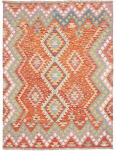 Tappeto Kilim Geometrico Arancione Azzurro 152x201 Cm