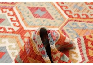 Tappeto Kilim Geometrico Rosso Mattone Multicolore 255x294 Cm