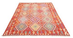Tappeto Kilim Geometrico Rosso Multicolore 170x256 Cm
