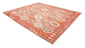 Tappeto Kilim Geometrico Rosso Mattone Multicolore 255x294 Cm