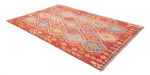 Tappeto Kilim Geometrico Rosso Multicolore 170x256 Cm