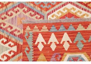 Tappeto Kilim Geometrico Rosso Mattone Multicolore 255x294 Cm