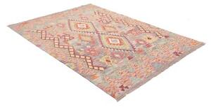 Tappeto Kilim Geometrico Grigio Multicolore 150x198 Cm