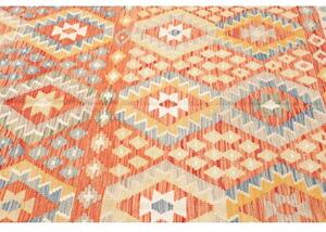 Tappeto Kilim Geometrico Terracotta Arancione 210x295 Cm