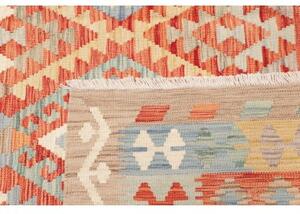 Tappeto Kilim Geometrico Mattone Arancione 209x298 Cm