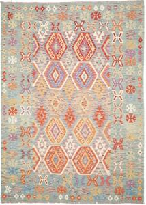 Tappeto Kilim Stilizzato Verde Salvia Arancione 180x250 Cm