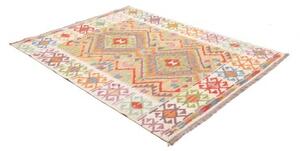 Tappeto Kilim Geometrico Beige Arancione 148x192 Cm