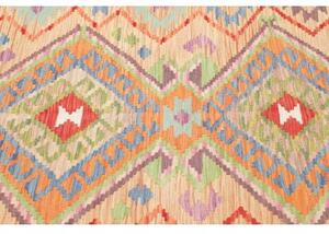 Tappeto Kilim Geometrico Beige Arancione 148x192 Cm