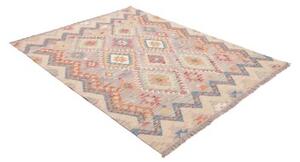 Tappeto Kilim Geometrico Grigio Beige 152x195 Cm