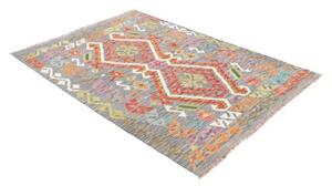 Tappeto Kilim Stilizzato Azzurro Arancione 125x175 Cm