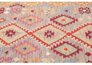 Tappeto Kilim Geometrico Grigio Beige 151x206 Cm