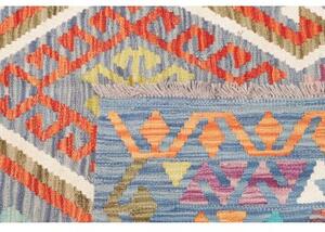 Tappeto Kilim Stilizzato Azzurro Arancione 125x175 Cm