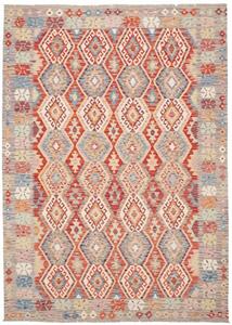 Tappeto Kilim Geometrico Rosso Mattone Blu Chiaro 180x250 Cm