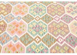 Tappeto Kilim Geometrico Arancione Beige 172x245 Cm