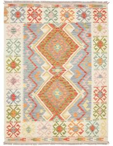 Tappeto Kilim Geometrico Avorio Azzurro 149x204 Cm