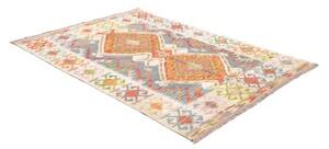 Tappeto Kilim Geometrico Avorio Azzurro 147x206 Cm