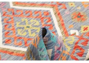 Tappeto Kilim Stilizzato Azzurro Arancione 125x175 Cm