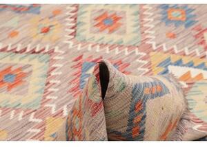 Tappeto Kilim Geometrico Grigio Beige 152x195 Cm