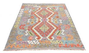 Tappeto Kilim Stilizzato Azzurro Arancione 125x175 Cm