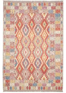 Tappeto Kilim Geometrico Rosso Beige 174x249 Cm