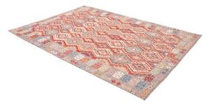 Tappeto Kilim Geometrico Rosso Mattone Blu Chiaro 180x250 Cm