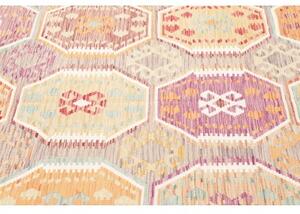 Tappeto Kilim Stilizzato Grigio Multicolore 174x247 Cm