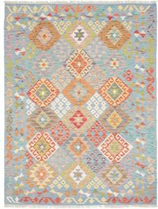 Tappeto Kilim Geometrico Celeste Multicolore 148x194 Cm