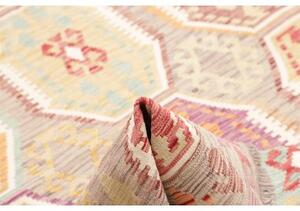 Tappeto Kilim Stilizzato Grigio Multicolore 174x247 Cm