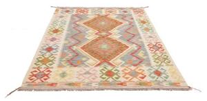 Tappeto Kilim Geometrico Avorio Azzurro 149x204 Cm