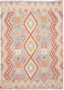 Tappeto Kilim Geometrico Grigio Tortora Arancione 152x210 Cm