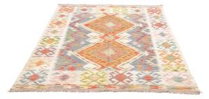 Tappeto Kilim Geometrico Avorio Azzurro 147x206 Cm
