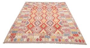 Tappeto Kilim Geometrico Rosso Beige 174x249 Cm