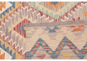 Tappeto Kilim Geometrico Grigio Beige 152x195 Cm