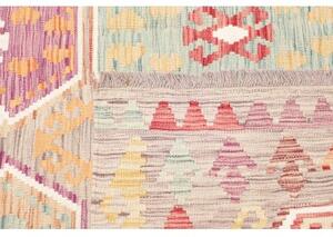 Tappeto Kilim Stilizzato Grigio Multicolore 174x247 Cm
