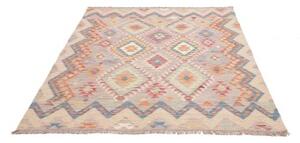Tappeto Kilim Geometrico Grigio Beige 152x195 Cm