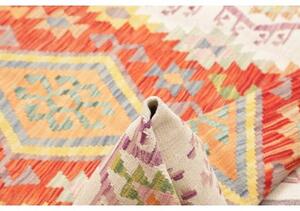 Tappeto Kilim Geometrico Avorio Rosso Mattone 150x200 Cm