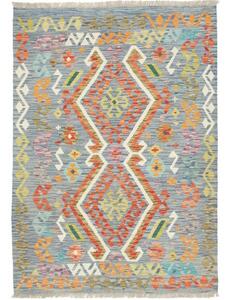 Tappeto Kilim Stilizzato Azzurro Arancione 125x175 Cm