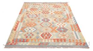 Tappeto Kilim Geometrico Becco Di Mattone Celeste 151x203 Cm