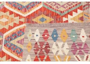Tappeto Kilim Geometrico Rosso Beige 174x249 Cm