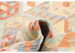 Tappeto Kilim Geometrico Becco Di Mattone Celeste 151x203 Cm